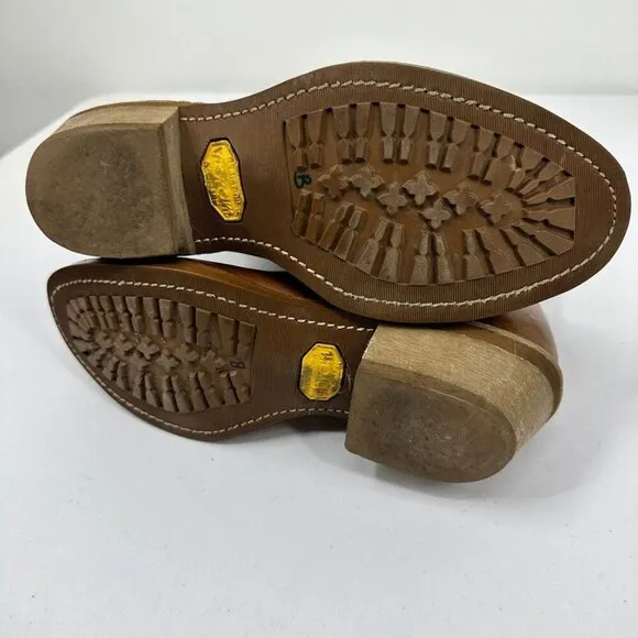 Vibram Mens Ws Work n Sport Cowboy Western Boots Brown Leather Pull On USA 7.5