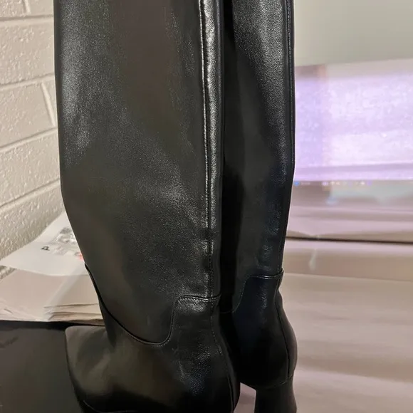Vince Black Over the Knee Boots with Block Heel