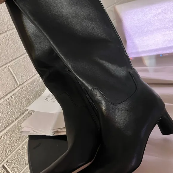 Vince Black Over the Knee Boots with Block Heel