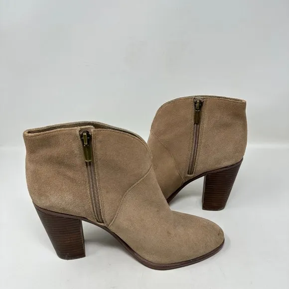 Vince Camuto Womens Franell Suede Ankle Booties, Tan, Size 8.5M