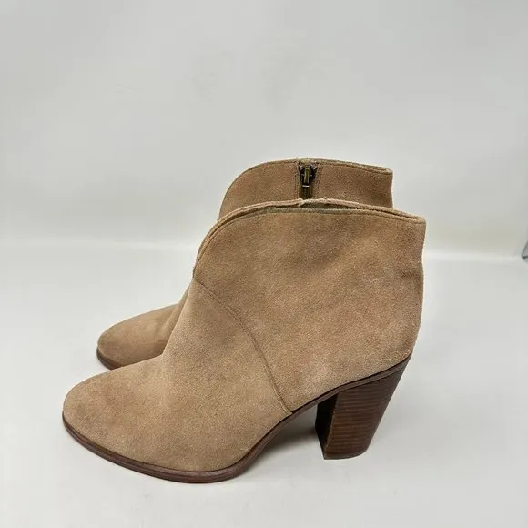 Vince Camuto Womens Franell Suede Ankle Booties, Tan, Size 8.5M