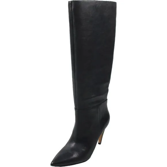 Vince Camuto Womens VCBRIGITTE2WC Black Wide Calf Leather Mid-Calf Boots New