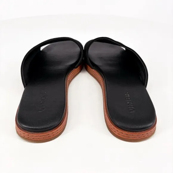 VINCE | Canella Suede Slide Sandals in Black | Sz 7