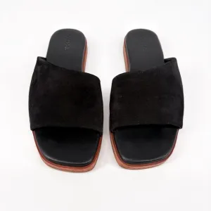 VINCE | Canella Suede Slide Sandals in Black | Sz 7