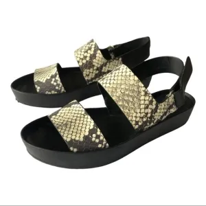 VINCE 'Marett' Python Snakeskin Black White LEATHER Platform Size 7M