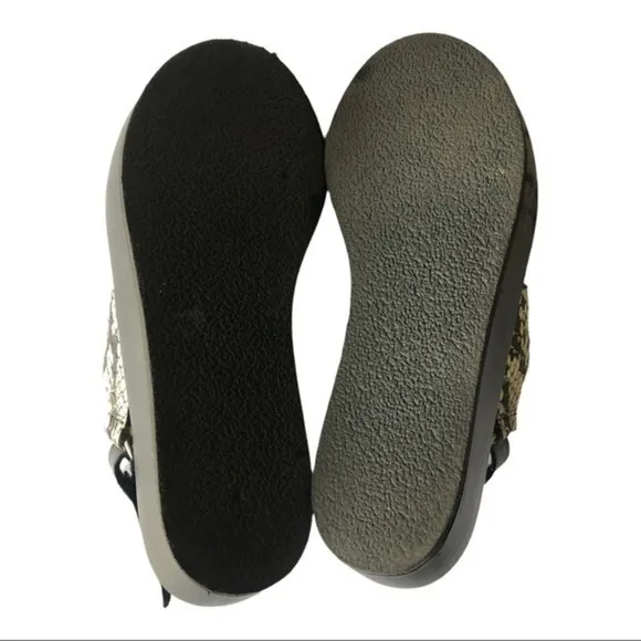 VINCE 'Marett' Python Snakeskin Black White LEATHER Platform Size 7M