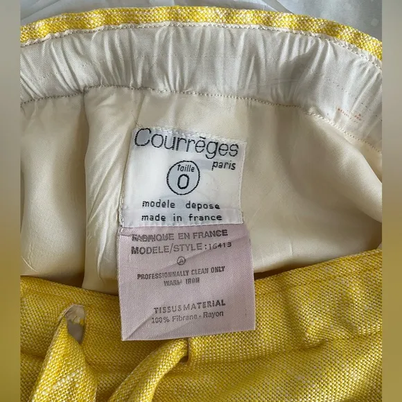 Vintage 1970’s Courreges Yellow Skirt in GVC