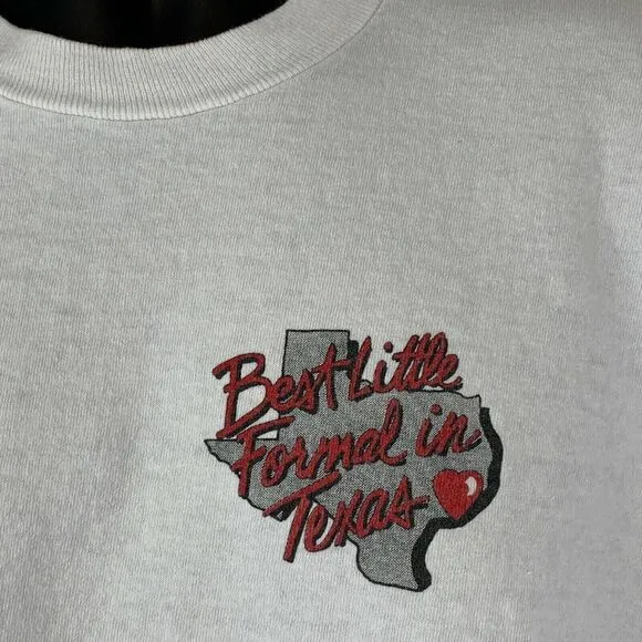 Vintage 90s Texas Boots n Bows Ball T Shirt Mens XL X-Large Cowboy Western White