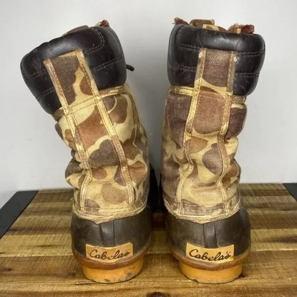 Vintage Cabela’s Thinsulate Duck Camo Hunting Boots: Size 8
