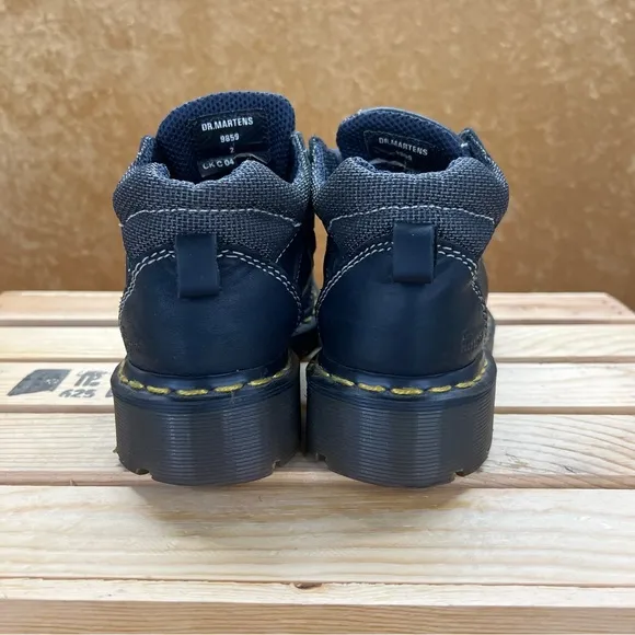 Vintage Dr Martens Kids Boots Size 2 Made In England 9859 Leather - (A070)