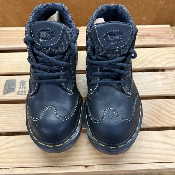 Vintage Dr Martens Kids Boots Size 2 Made In England 9859 Leather - (A070)