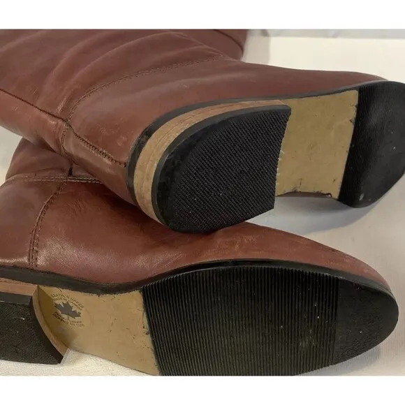 Vintage Eddie Bauer Tall Leather Warm Boots Expedition 7.5