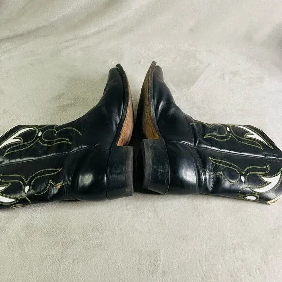 Vintage GODING Cowboy Boots Women's 11.5 Western Shorty In Lay Cut Outs Outdoor