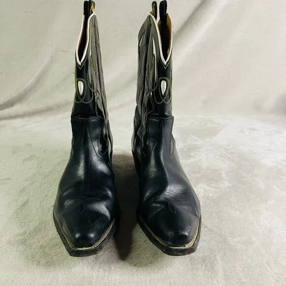 Vintage GODING Cowboy Boots Women's 11.5 Western Shorty In Lay Cut Outs Outdoor