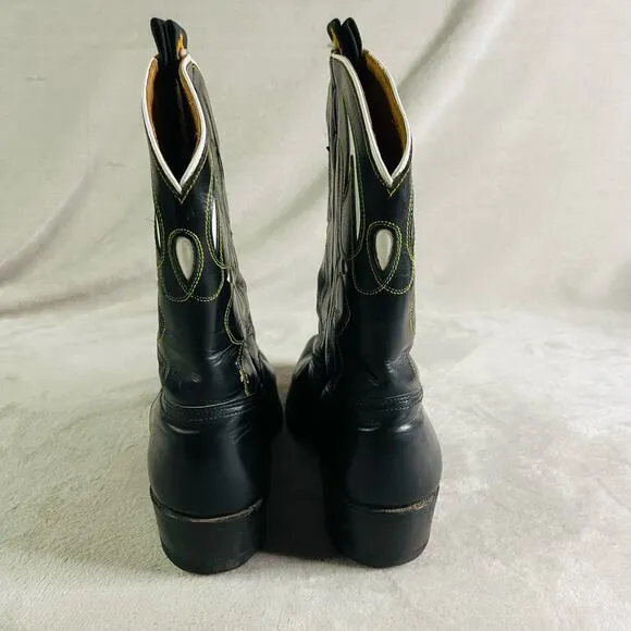 Vintage GODING Cowboy Boots Women's 11.5 Western Shorty In Lay Cut Outs Outdoor