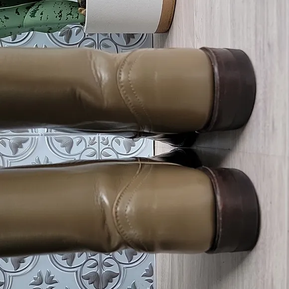 Vintage Justins Roper Cowgirl Western Made in USA Leather Boots Beige Size 5.5B
