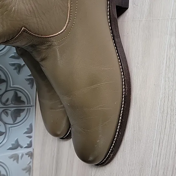 Vintage Justins Roper Cowgirl Western Made in USA Leather Boots Beige Size 5.5B