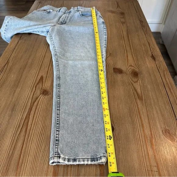 VINTAGE LEE JEANS SIZE 16 SIZE 12 PETITE LIGHT WASH DENIM HIGH WAISTED TAPER LEG