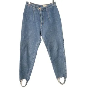 Vintage Match High-Waisted Stirrup Denim Jeans Size 26 Womens Blue