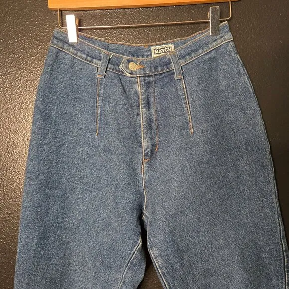 Vintage Match High-Waisted Stirrup Denim Jeans Size 26 Womens Blue
