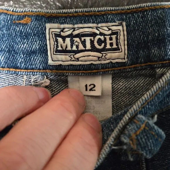 Vintage Match High-Waisted Stirrup Denim Jeans Size 26 Womens Blue