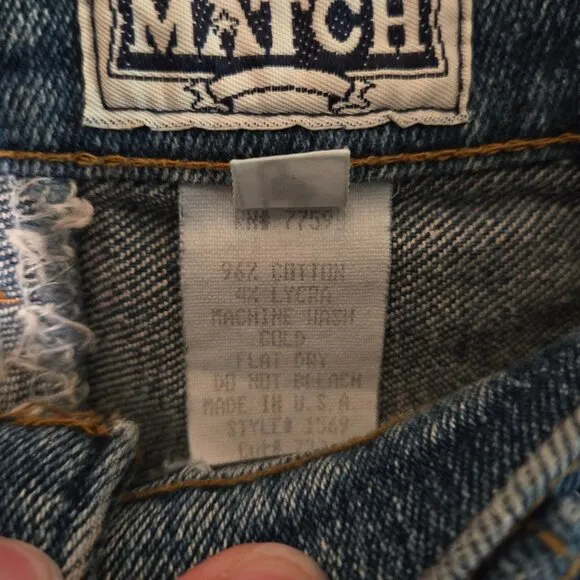 Vintage Match High-Waisted Stirrup Denim Jeans Size 26 Womens Blue