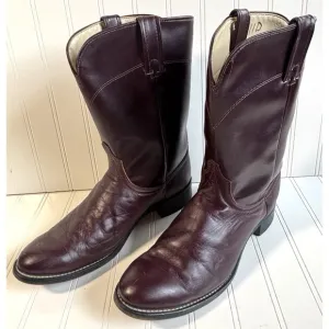 vintage mens deep burgundy Laredo cowboy western work boots roper usa 11 D