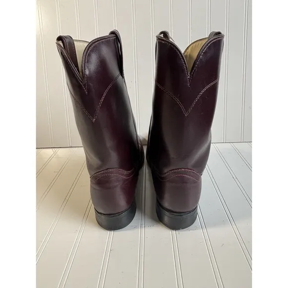 vintage mens deep burgundy Laredo cowboy western work boots roper usa 11 D