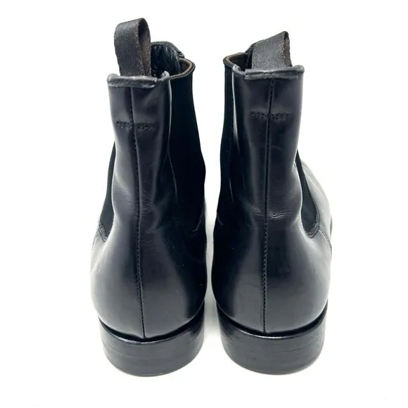 Vintage Prada Mens Chelsea Ankle Boot Sz 6 IT / 7 US Black Leather Made in Italy
