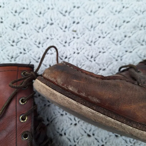 Vintage Red Wing Boots Moc Toe Leather Workwear Work Boot