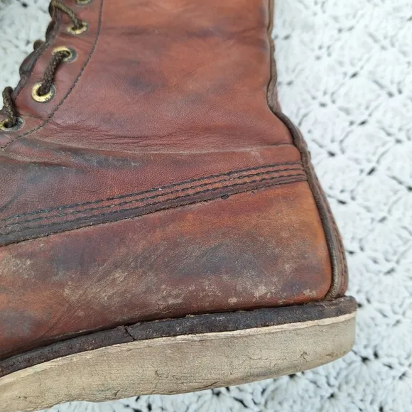Vintage Red Wing Boots Moc Toe Leather Workwear Work Boot