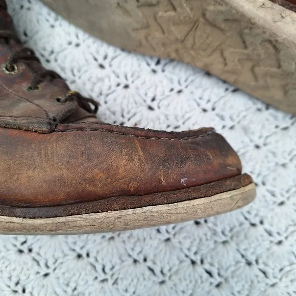 Vintage Red Wing Boots Moc Toe Leather Workwear Work Boot