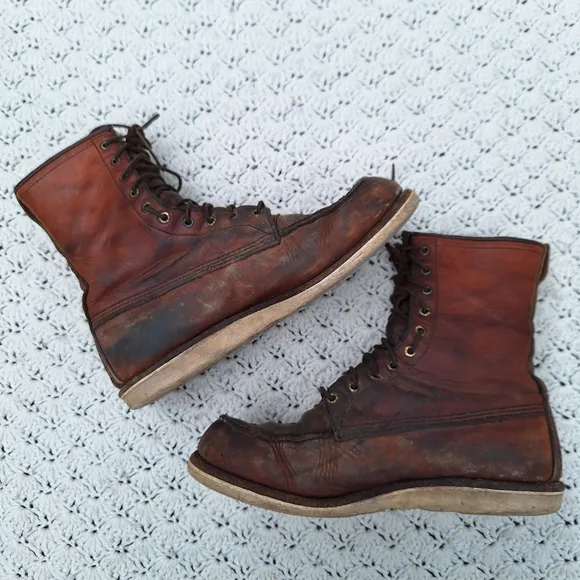 Vintage Red Wing Boots Moc Toe Leather Workwear Work Boot
