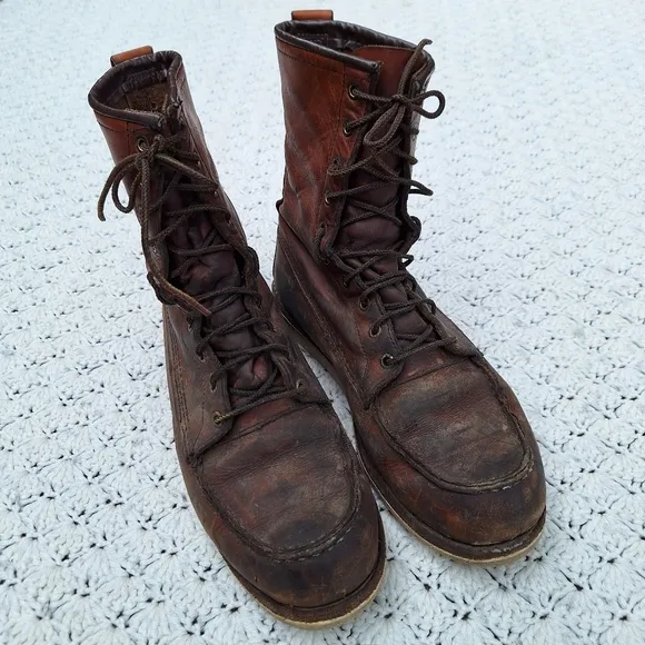 Vintage Red Wing Boots Moc Toe Leather Workwear Work Boot