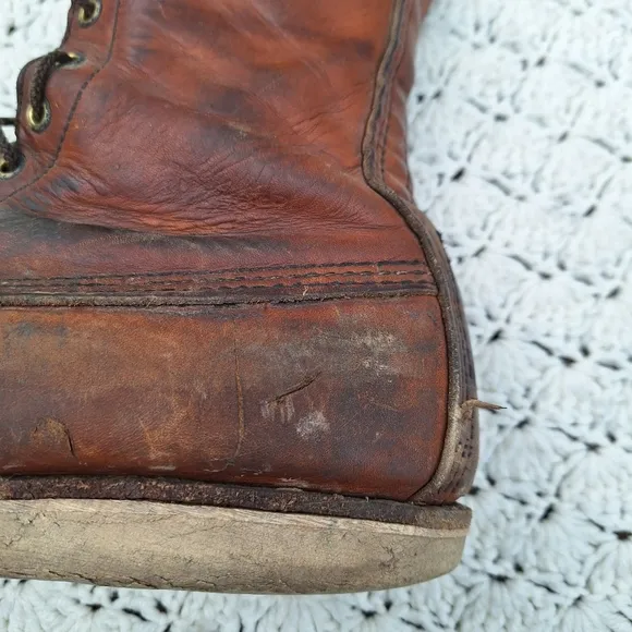 Vintage Red Wing Boots Moc Toe Leather Workwear Work Boot