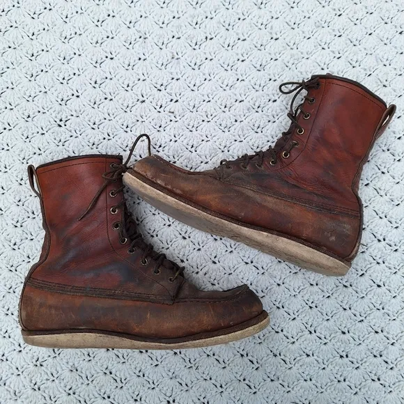 Vintage Red Wing Boots Moc Toe Leather Workwear Work Boot