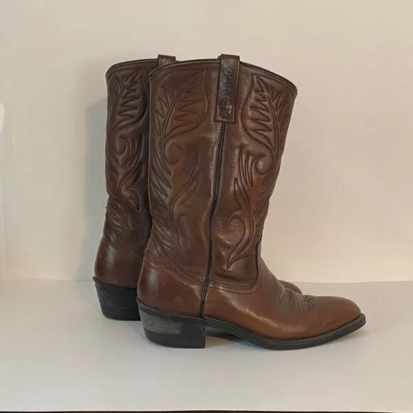 Vintage Red Wing Pecos Brown Leather Western Cowboy Work Boots 9801-1 Mens 7 D