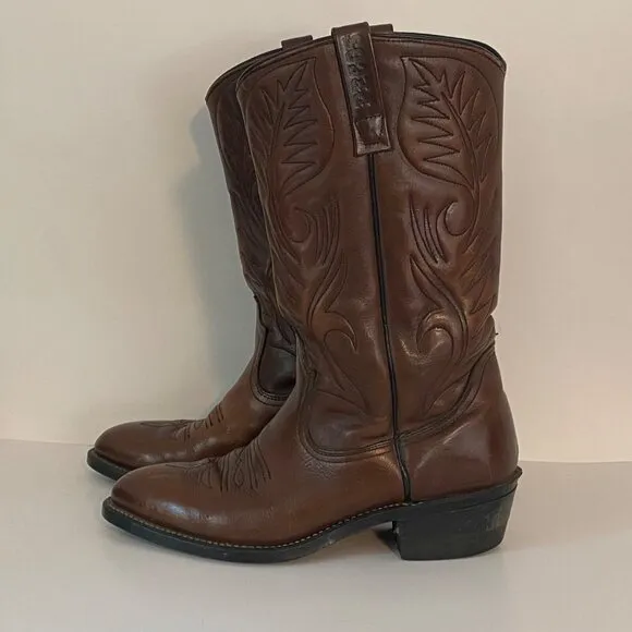 Vintage Red Wing Pecos Brown Leather Western Cowboy Work Boots 9801-1 Mens 7 D