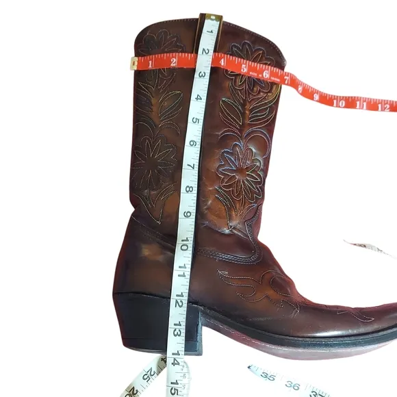 Vintage Rodeo Cowboy Boots Patent Leather Rainbow Peacock Men's