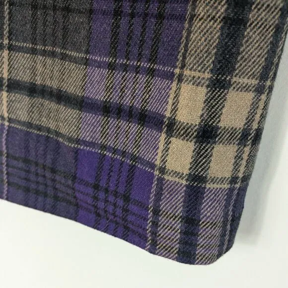 Vintage the Limited Mini Skirt Plaid 90s Wool Blend Clueless Academia Purple 4