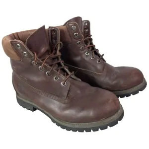 Vintage Timberland Work Boots Mens Brown Leather Lace Up 10003 Workwear Size 10M