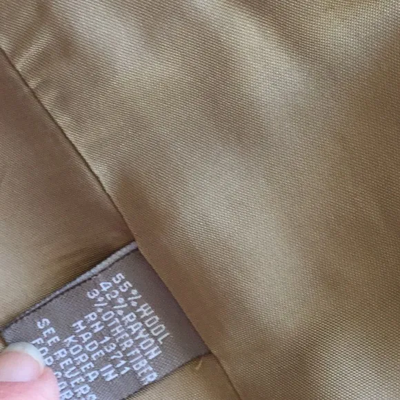Vintage Tweed Skirt Suit Jacket &amp; Skirt With Belt Tan 8P