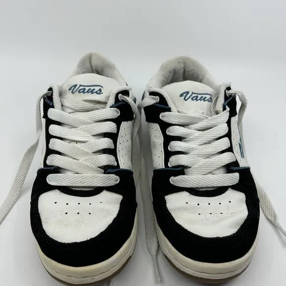 Vintage Vans Marianna Skate Shoes Y2K Black White Blue Size 7.5 Retro RARE