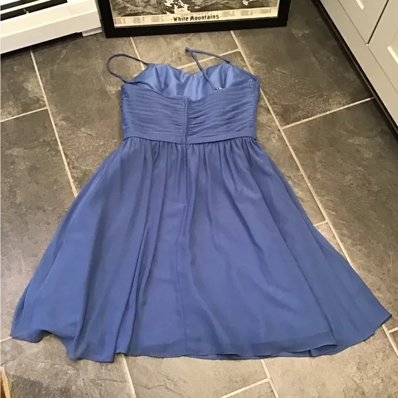 Vintage Y2K Alfred Angelo Womens Chiffon Fit &amp; Flare Dress Size 14 Pleated Fairy