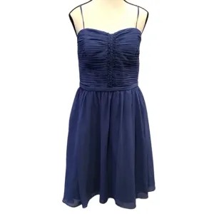 Vintage Y2K Alfred Angelo Womens Chiffon Fit &amp; Flare Dress Size 14 Pleated Fairy