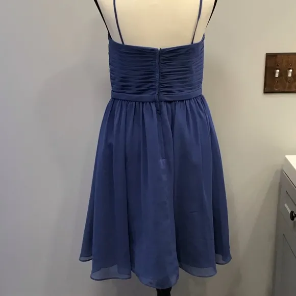 Vintage Y2K Alfred Angelo Womens Chiffon Fit &amp; Flare Dress Size 14 Pleated Fairy