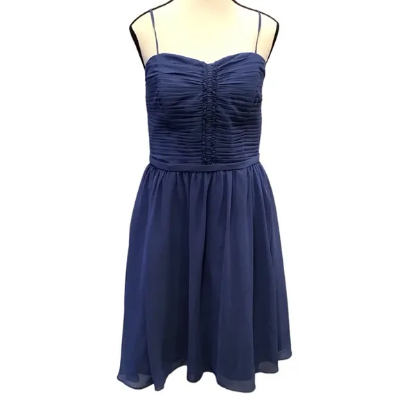 Vintage Y2K Alfred Angelo Womens Chiffon Fit &amp; Flare Dress Size 14 Pleated Fairy