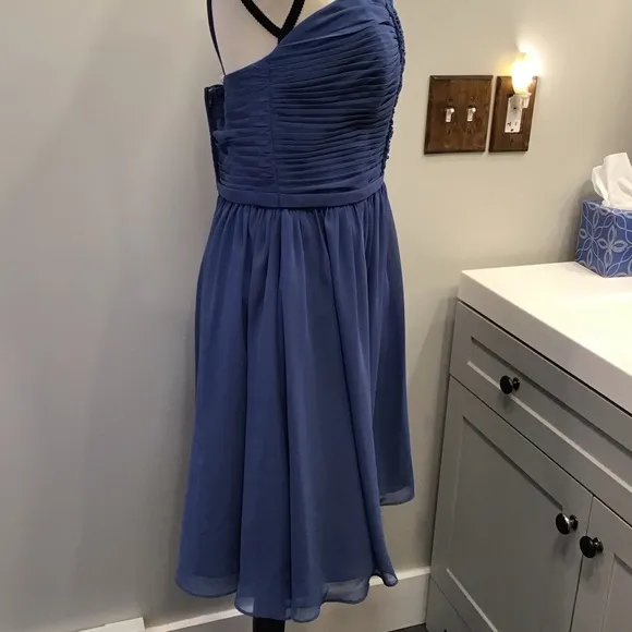 Vintage Y2K Alfred Angelo Womens Chiffon Fit &amp; Flare Dress Size 14 Pleated Fairy