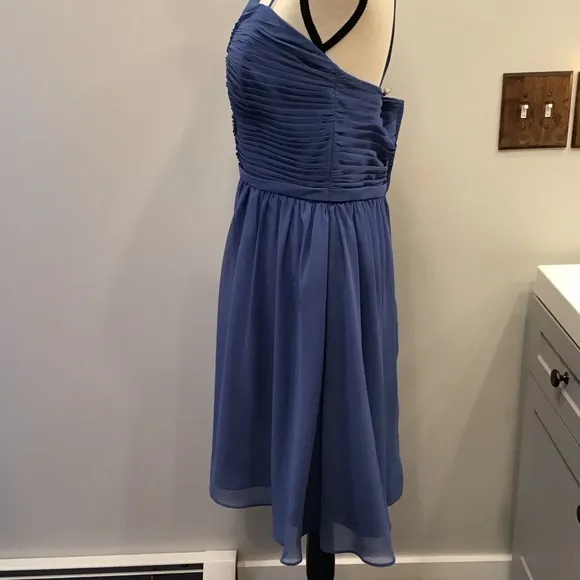 Vintage Y2K Alfred Angelo Womens Chiffon Fit &amp; Flare Dress Size 14 Pleated Fairy