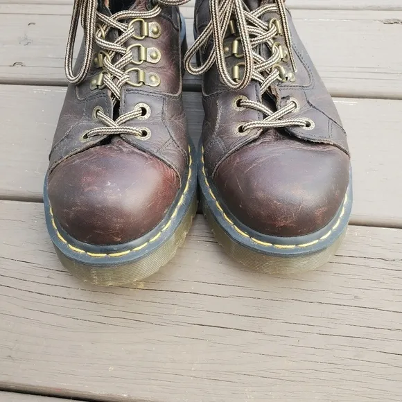 Vintage Y2K Dr Martens 11303 Brown Leather Lace-up Grunge Ankle Work Boots 11